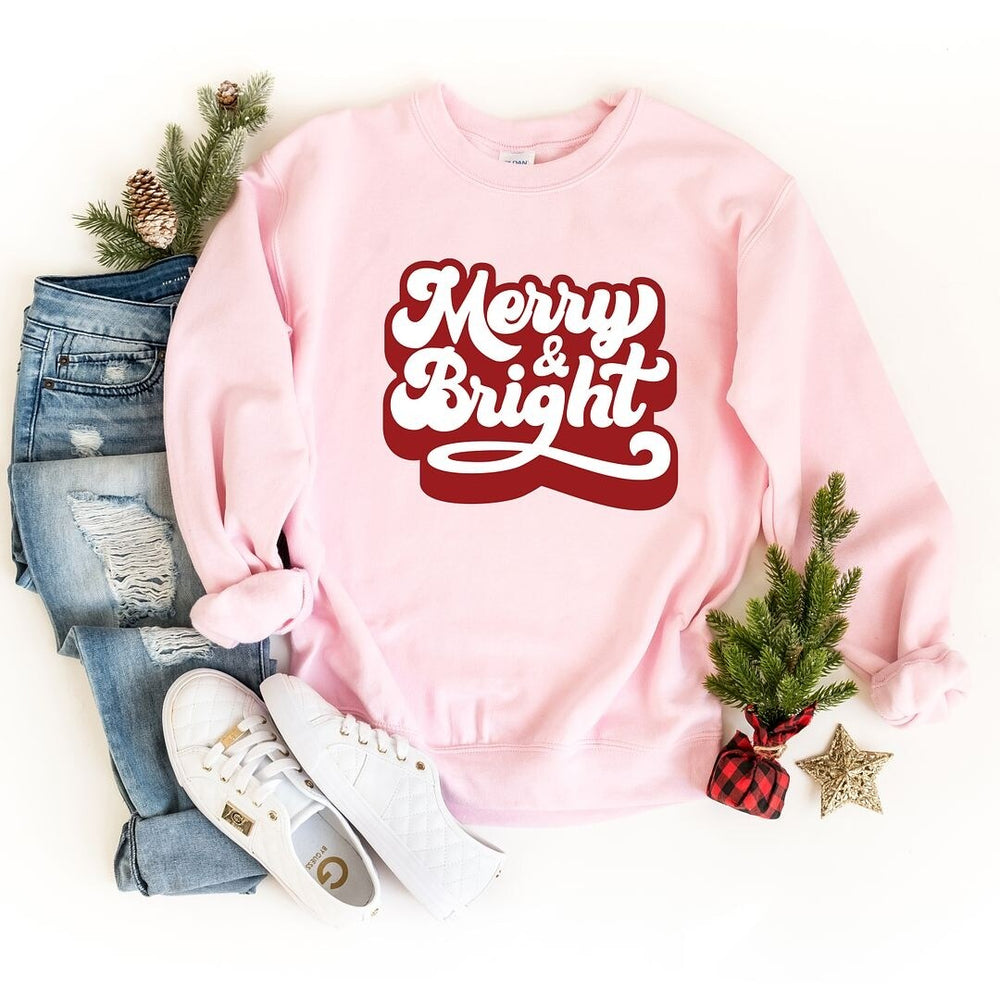 Retro Merry and Bright Graphic Sweatshirt