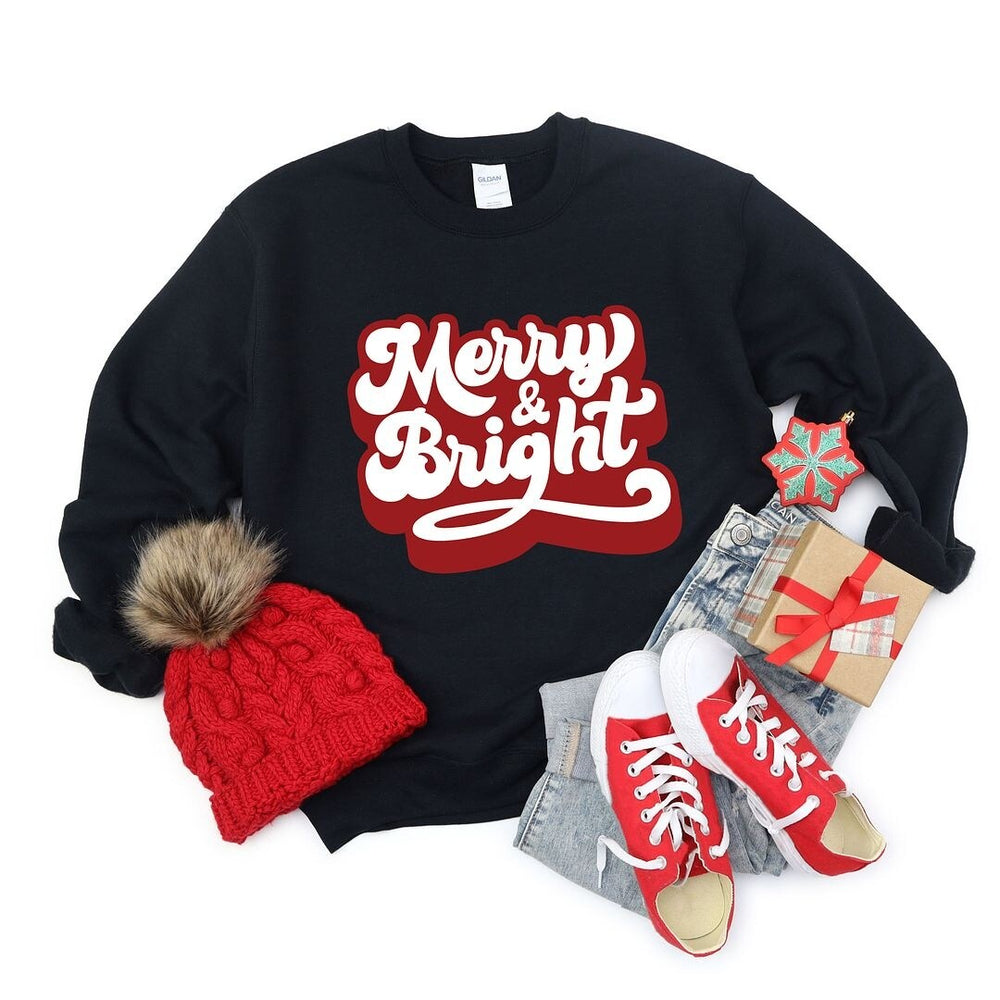 Retro Merry and Bright Graphic Sweatshirt