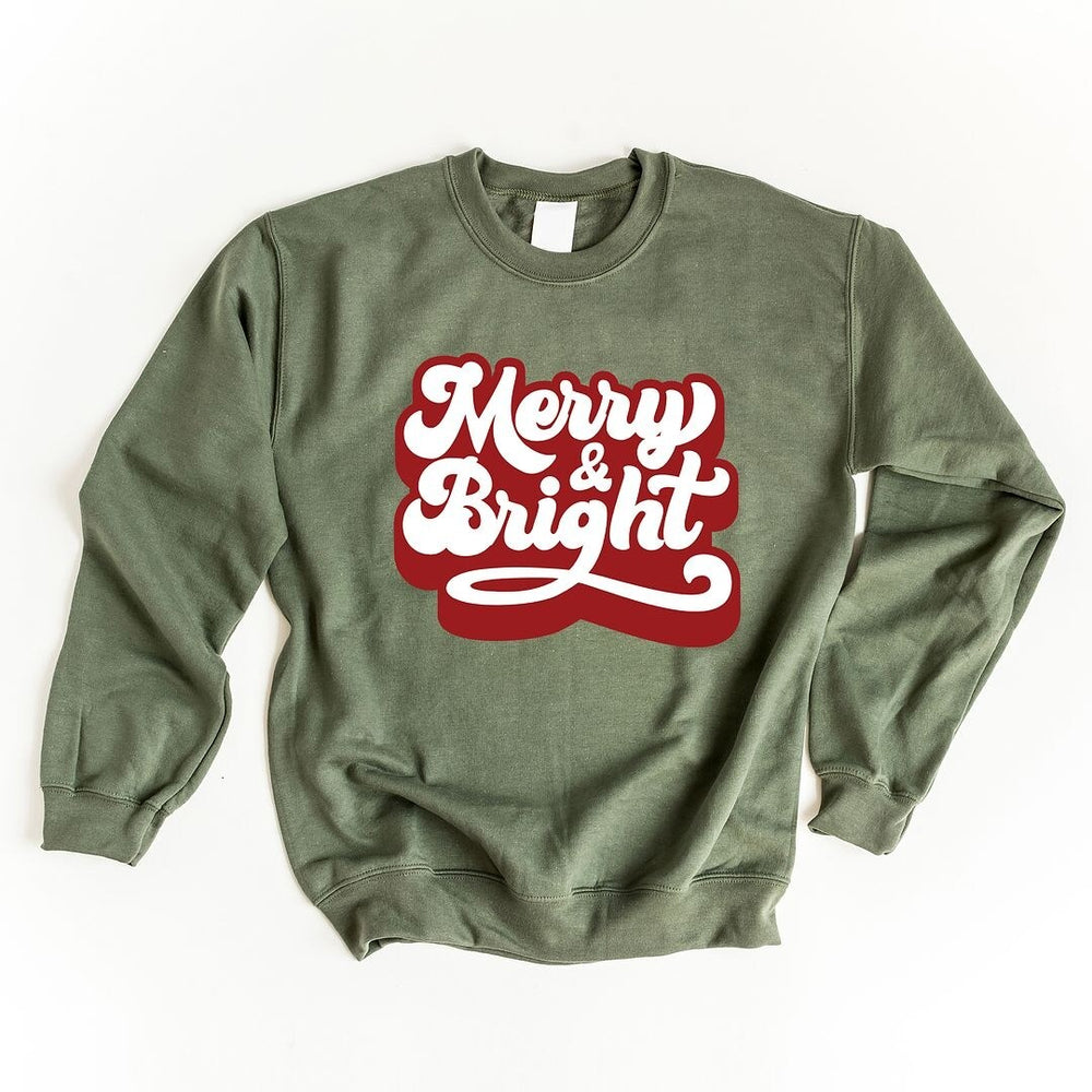 Retro Merry and Bright Graphic Sweatshirt