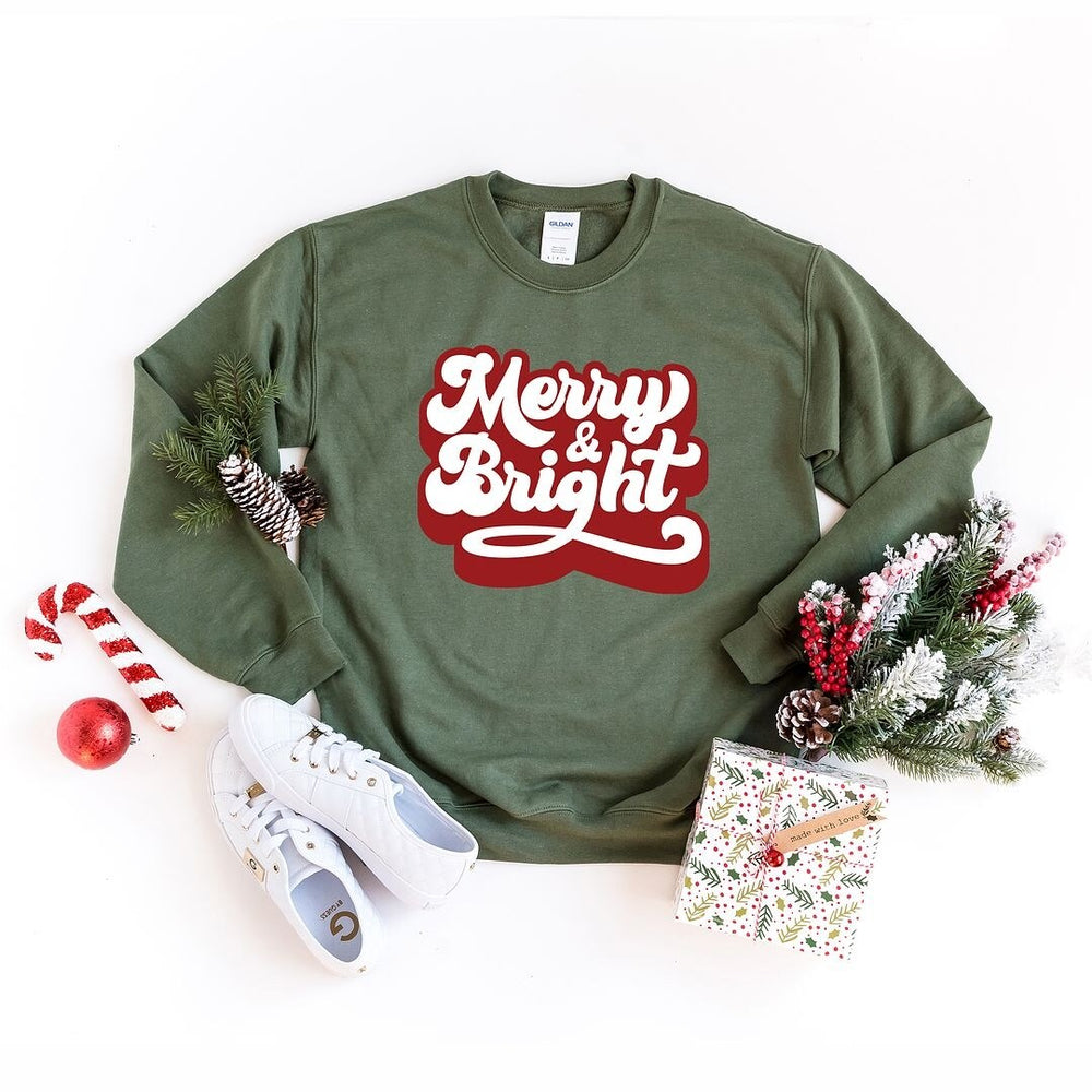 Retro Merry and Bright Graphic Sweatshirt