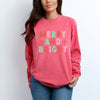 Retro Merry and Bright Stars Garment Dyed Long Sleeve