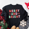 Retro Merry and Bright Stars Graphic Sweatshirt