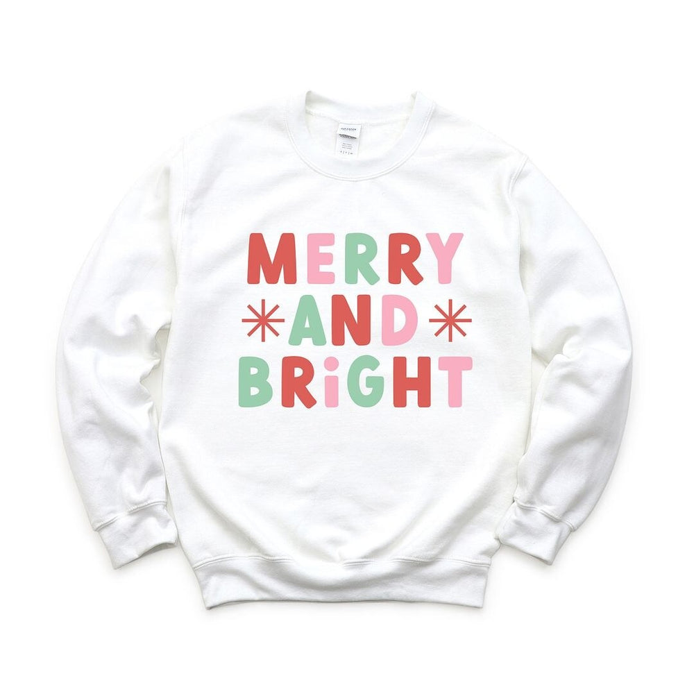 Retro Merry and Bright Stars Graphic Sweatshirt