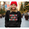 Retro Merry and Bright Stars Graphic Sweatshirt