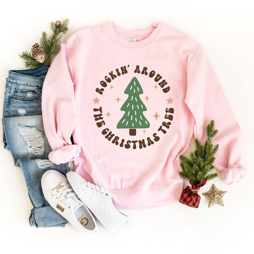 Retro Rockin Around Tree Graphic Sweatshirt