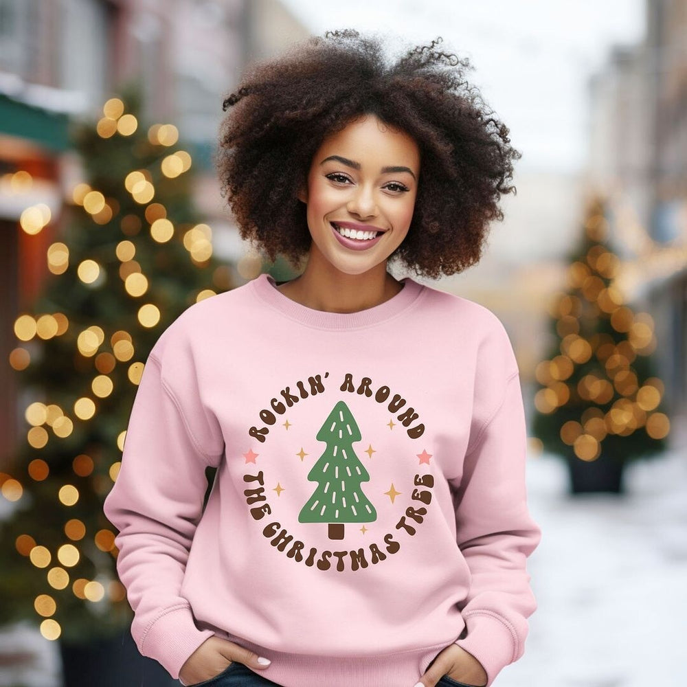 Retro Rockin Around Tree Graphic Sweatshirt