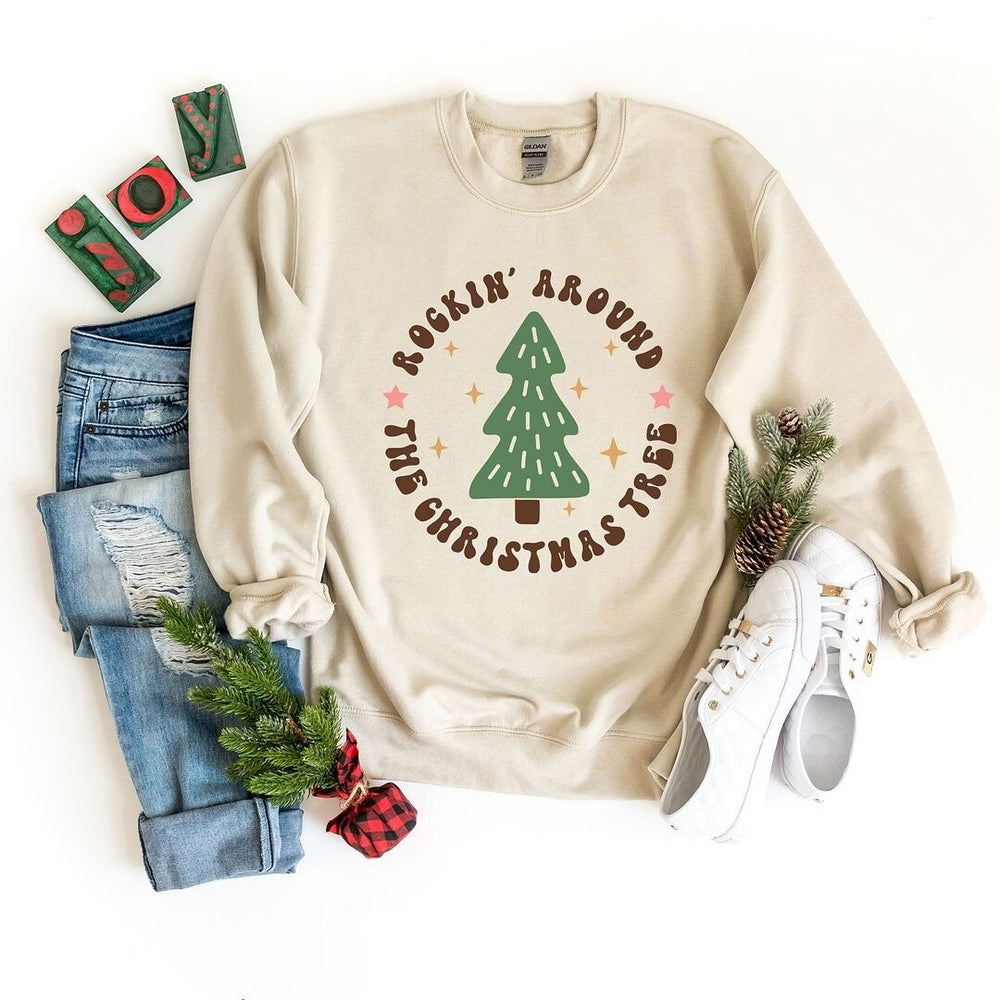 Retro Rockin Around Tree Graphic Sweatshirt