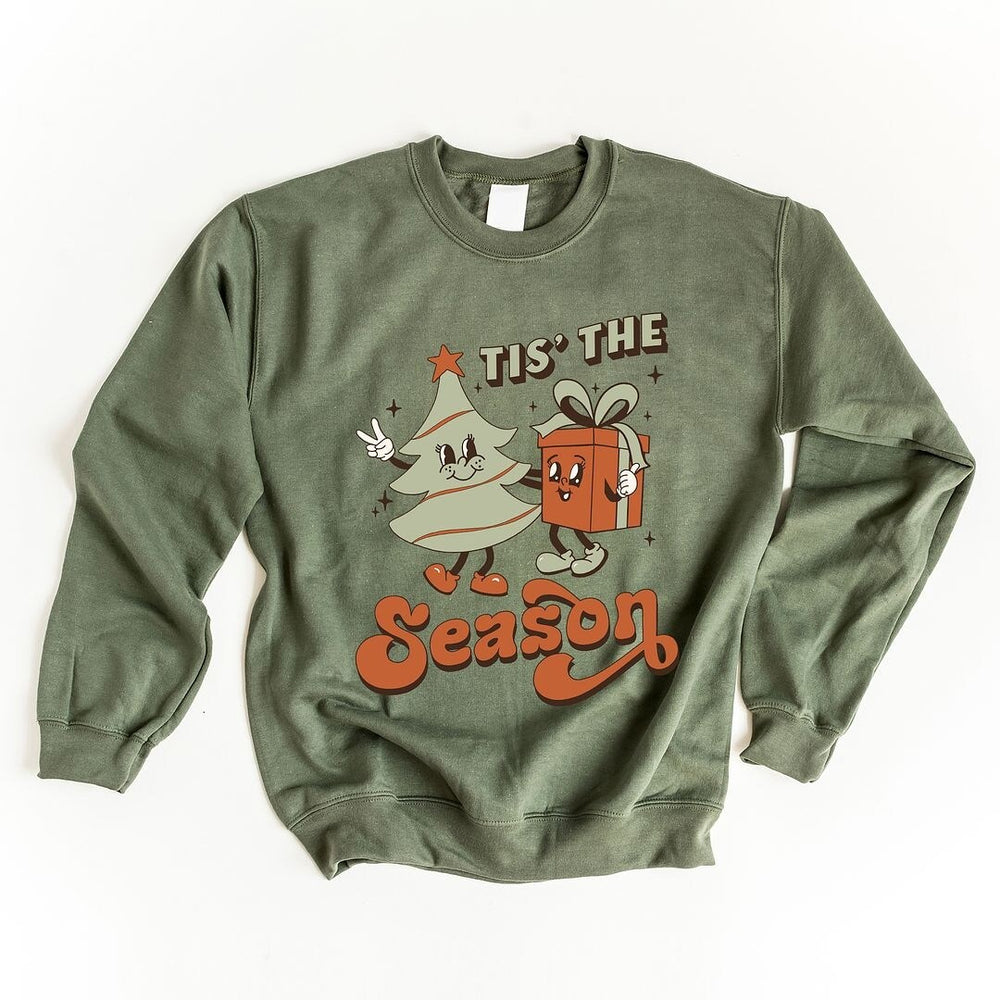 Retro Tis the Season Tree Graphic Sweatshirt