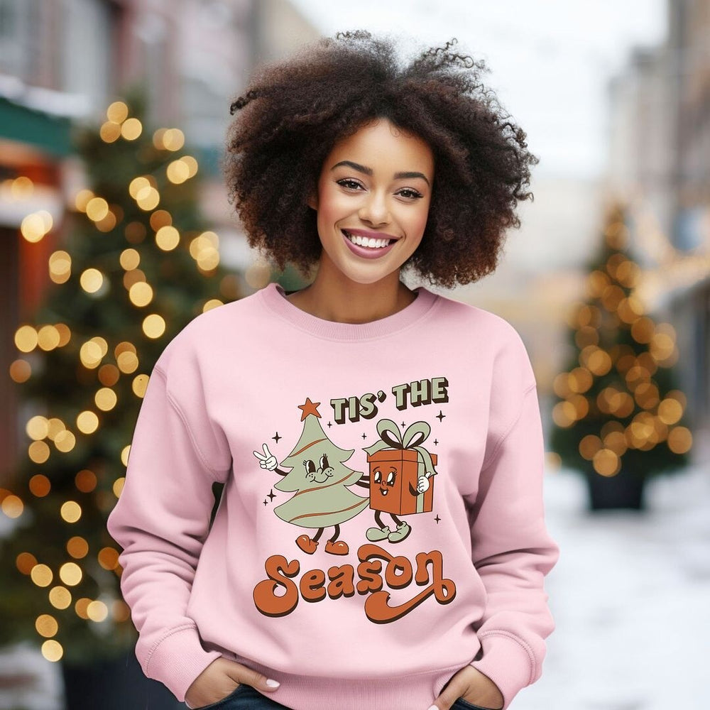 Retro Tis the Season Tree Graphic Sweatshirt