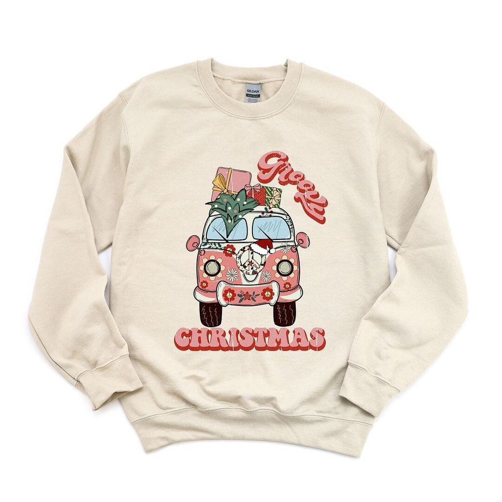 Retro Van Groovy Christmas Graphic Sweatshirt