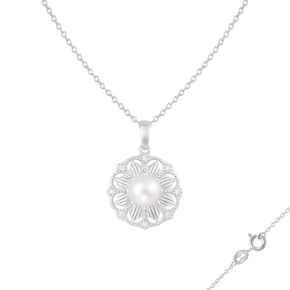 Rhodium-plated sterling silver necklace