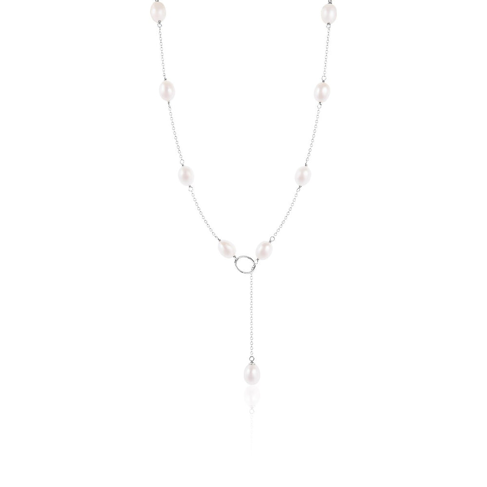 Rhodium-plated sterling silver necklace