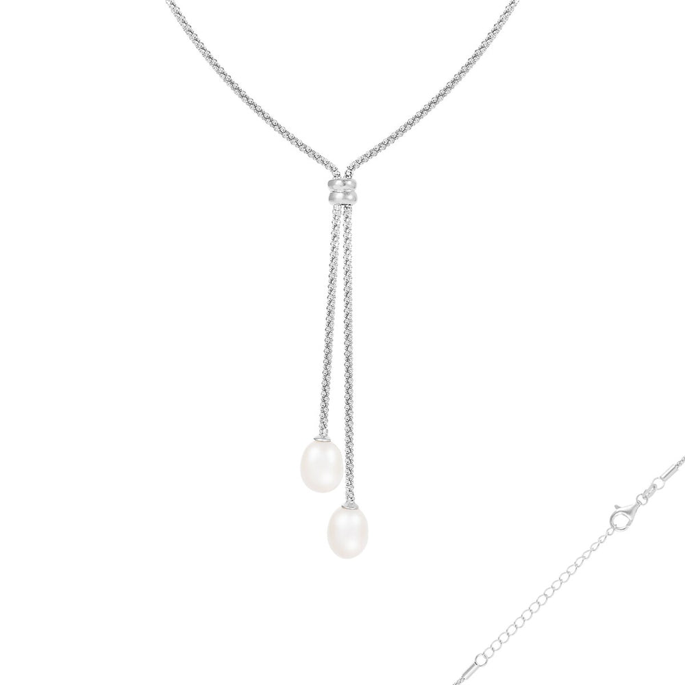 Rhodium-plated sterling silver necklace