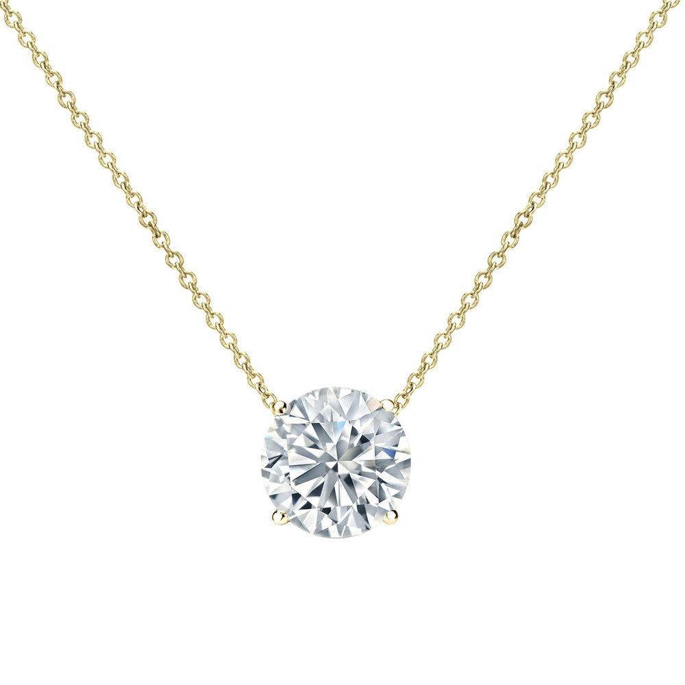 RhythmRocks 14K Gold Lab Grown Round Diamond Floating Solitaire Necklace 0.75 ct. tw. (E-F VS-SI)