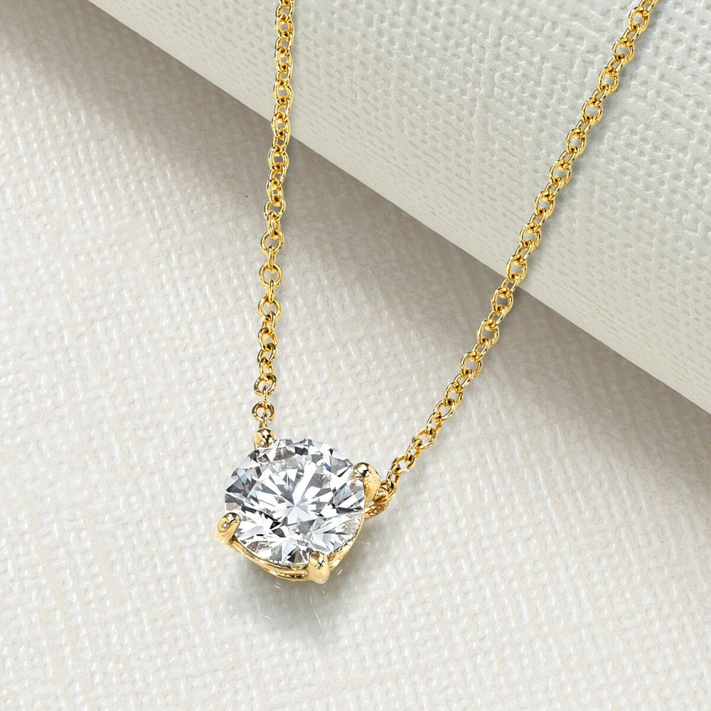 RhythmRocks 14K Gold Lab Grown Round Diamond Floating Solitaire Necklace 1.00 ct. tw. (E-F VS-SI)