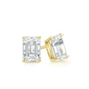 RhythmRocks 14k Gold Lab Grown Emerald-Cut Diamond Stud Earrings 0.25 ct. tw. 4-Prong Screw-Back (E-F VS)