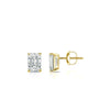 RhythmRocks 14k Gold Lab Grown Emerald-Cut Diamond Stud Earrings 0.25 ct. tw. 4-Prong Screw-Back (E-F VS)