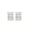 RhythmRocks 14k Gold Lab Grown Emerald-Cut Diamond Stud Earrings 0.25 ct. tw. 4-Prong Screw-Back (E-F VS)