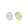 RhythmRocks 14k Gold Lab Grown Oval Diamond Stud Earrings 0.25 ct. tw. 4-Prong Push-Back (E-F VS)