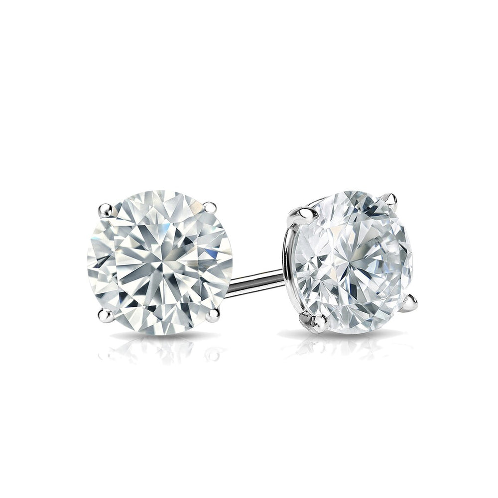 RhythmRocks 14k Gold Lab Grown Round Diamond Stud Earrings 0.25 ct. tw. 4-Prong Martini Screw-Back (E-F VS)