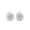 RhythmRocks 14k Gold Lab Grown Round Diamond Stud Earrings 1.00 ct. tw. 3-Prong Martini Push-Back (E-F VS)