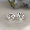 RhythmRocks 14k Gold Lab Grown Round Diamond Stud Earrings 1.00 ct. tw. 4-Prong Push-Back (E-F VS)