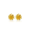 RhythmRocks 14k Gold Lab Grown Round Yellow Diamond Stud Earrings 0.25 ct. tw. 3-Prong Martin Push-Back (Yell VS)