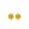 RhythmRocks 14k Gold Lab Grown Round Yellow Diamond Stud Earrings 0.25 ct. tw. 3-Prong Martin Push-Back (Yell VS)