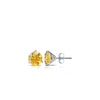 RhythmRocks 14k Gold Lab Grown Round Yellow Diamond Stud Earrings 0.25 ct. tw. 3-Prong Martin Push-Back (Yell VS)