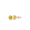 RhythmRocks 14k Gold Lab Grown Round Yellow Diamond Stud Earrings 0.25 ct. tw. 3-Prong Martini Screw-Back (Yell VS)