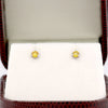 RhythmRocks 14k Gold Lab Grown Round Yellow Diamond Stud Earrings 0.25 ct. tw. 3-Prong Martini Screw-Back (Yell VS)