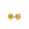 RhythmRocks 14k Gold Lab Grown Round Yellow Diamond Stud Earrings 0.25 ct. tw. 4-Prong Screw-Back (Yell VS)