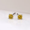 RhythmRocks 14k Gold Lab Grown Round Yellow Diamond Stud Earrings 0.33 ct. tw. 4-Prong Push-Back (Yell VS)