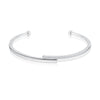 RhythmRocks Sterling Silver Round Diamond Simulant CZ Dual By-Pass Bangle Bracelet (AAA Quality)