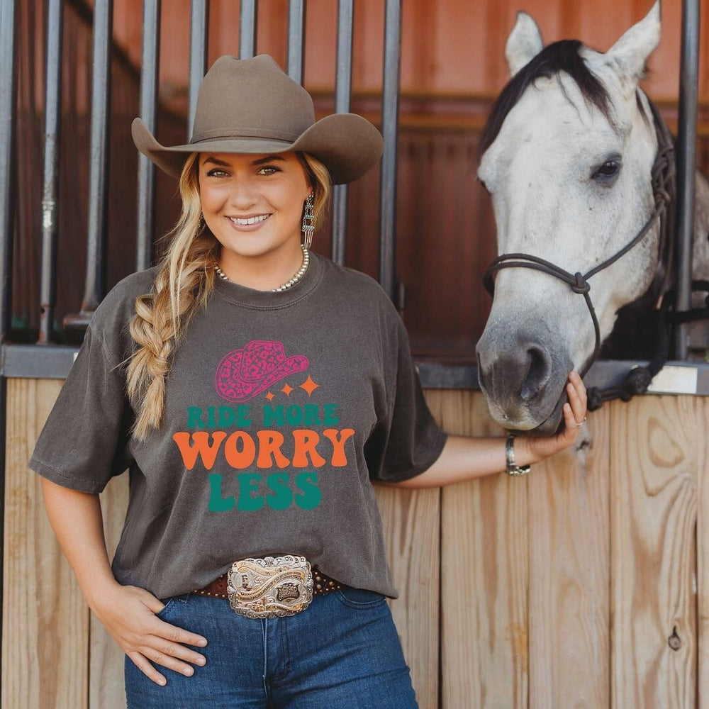 Ride More Worry Less Garment Dyed Tee