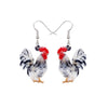 Rooster Drop Earrings