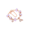 Rose Gold Plated Pink Crystal Heart CZ Charm Beaded Bracelet - Rose Gold