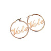 Rose Gold Plated Stainless Steel Vote Hoop Earrings