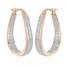 Rose Gold White Inside Out Crystal Hoop Earrings For Women - Rose Gold and White