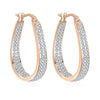 Rose Gold White Inside Out Crystal Hoop Earrings For Women - Rose Gold and White