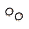 Rose Goldtone Black Cubic Zirconia Open Circle Stud Earrings