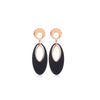 Rose Goldtone Black Oval Drop Earrings