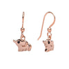 Rose Goldtone Black Swarovski Elephant Drop Earrings