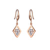 Rose Goldtone Clear Cubic Zirconia Diamond Shaped Drop Earrings