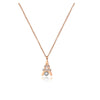 Rose Goldtone Clear Cubic Zirconia Eiffel Tower Pendant Necklace - White