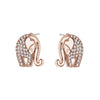 Rose Goldtone Clear Cubic Zirconia Elephant Pave Stud Earrings