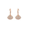 Rose Goldtone Clear Cubic Zirconia Shell Drop Earrings