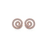 Rose Goldtone Clear Cubic Zirconia Spiral Stud Earrings