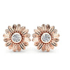 Rose Goldtone Clear Cubic Zirconia Sunflower Stud Earrings