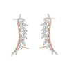 Rose Goldtone Clear Marquis Cubic Zirconia Branch Stud Earrings